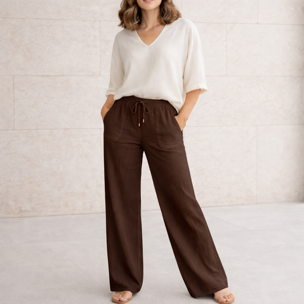 Pantalones de lino - Mujer Palazzo Elegantes Verano