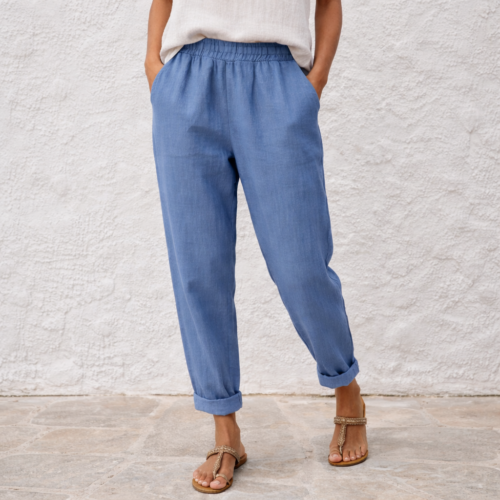 Lyndsay - Pantalones de lino - Mujer Corte Relax Verano