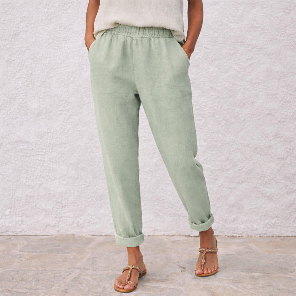 Lyndsay - Pantalones de lino - Mujer Corte Relax Verano