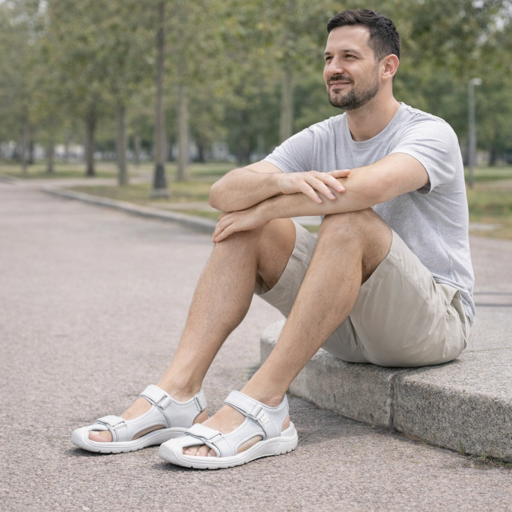 Sandalias de Cuero para Hombre - Comodidad Antideslizante para el Verano