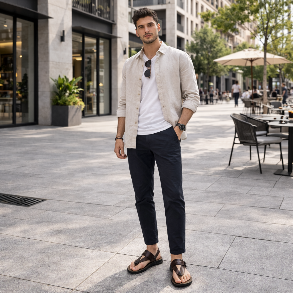 Sandalias Hombre Cómodas Ajustables Verano - Casual Diario
