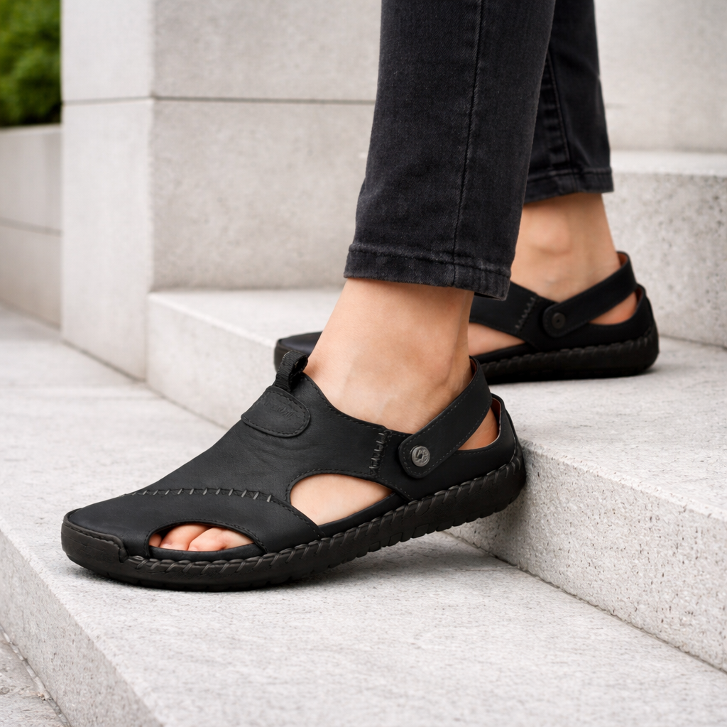 Sandalias de piel transpirables para hombre - Estilo casual de verano