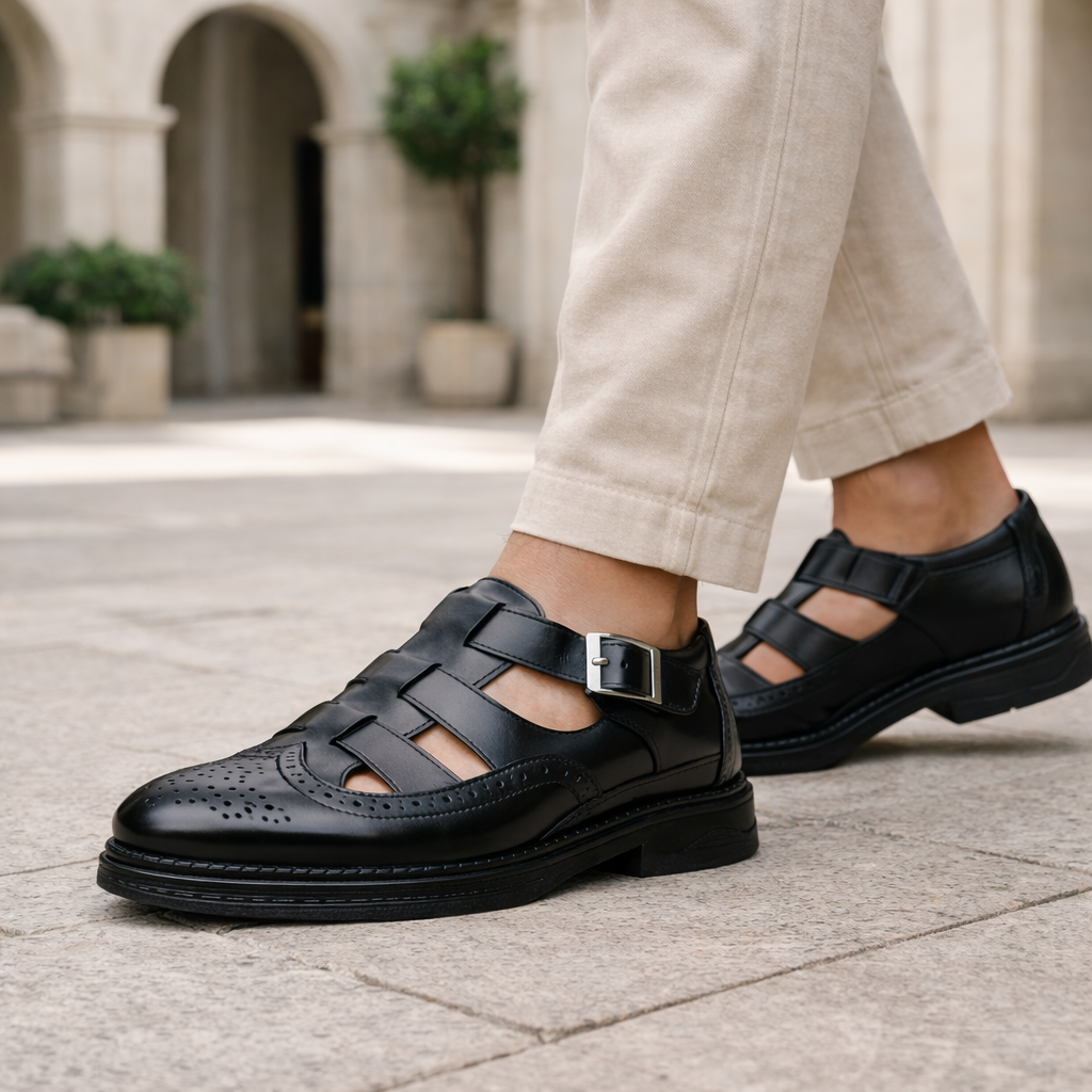 Sandalias elegantes para hombre - Piel transpirable para el verano