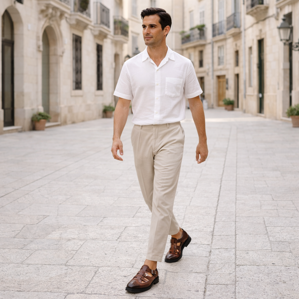 Sandalias elegantes para hombre - Piel transpirable para el verano