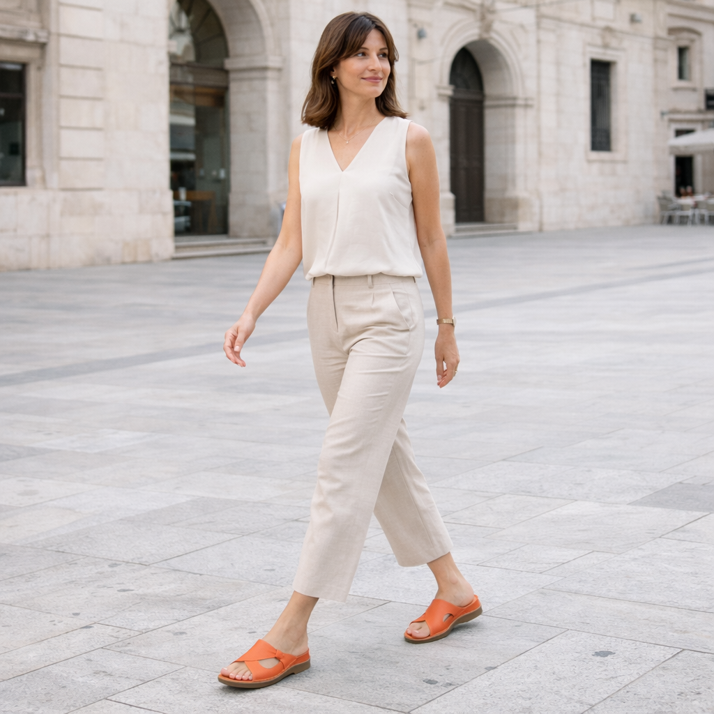 Sandalias Ortopédicas de Cuero para Mujer - Soporte Anatómico