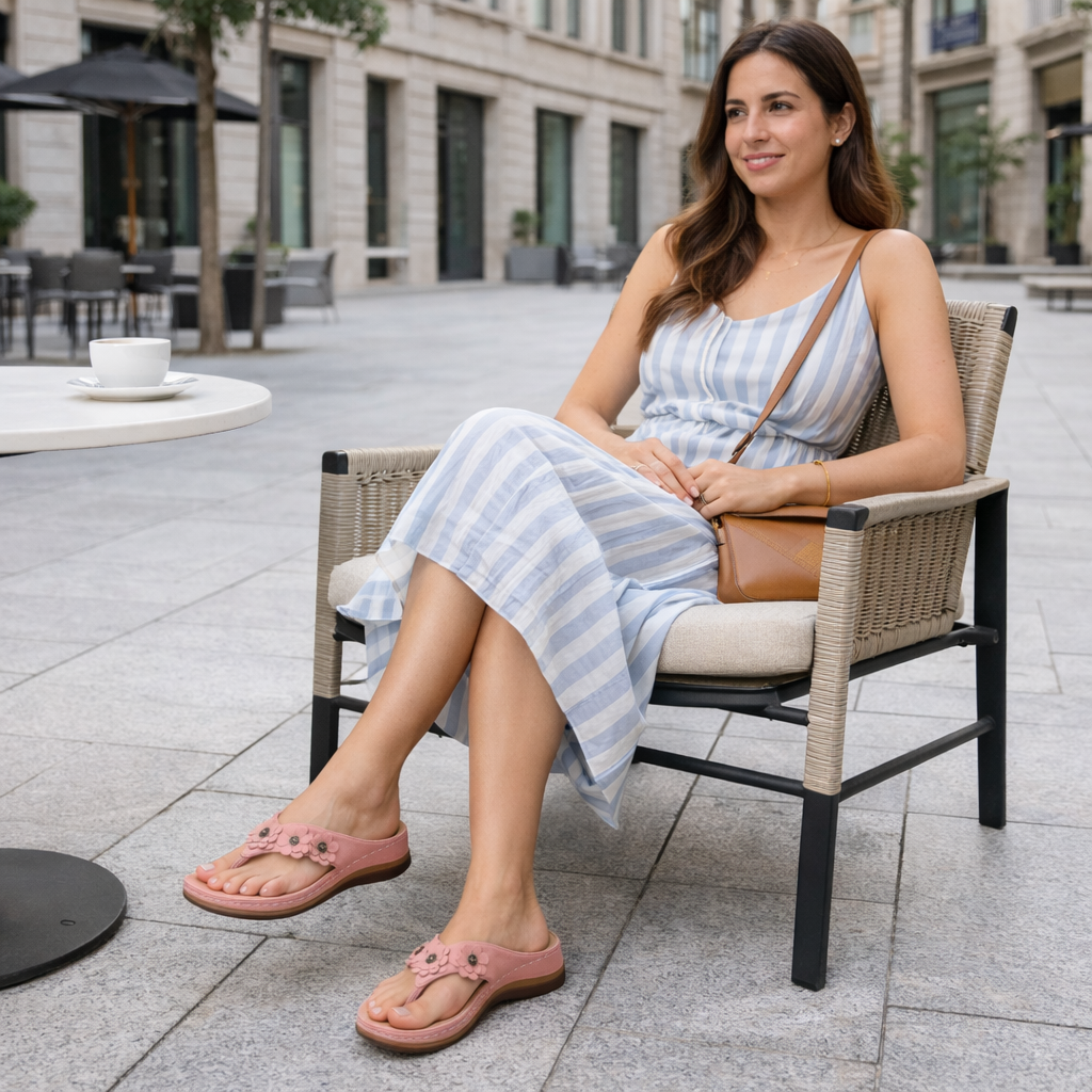 Sandalias ortopédicas tipo chancla para mujer - Soporte de arco floral