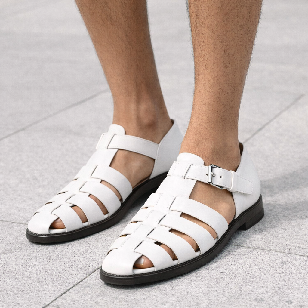 Alfie - Sandalias de Cuero Hombre Slip-On Verano - Transpirables