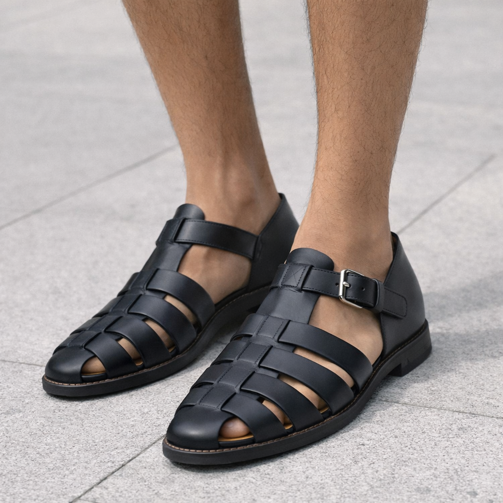 Alfie - Sandalias de Cuero Hombre Slip-On Verano - Transpirables