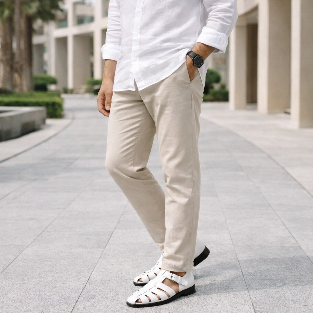 Alfie - Sandalias de Cuero Hombre Slip-On Verano - Transpirables