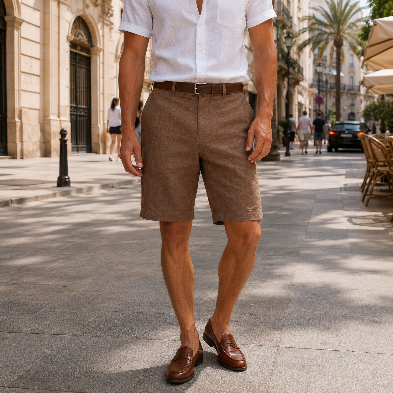 Tuur Pantalones Cortos de Lino para Hombre - Ligeros - Casuales