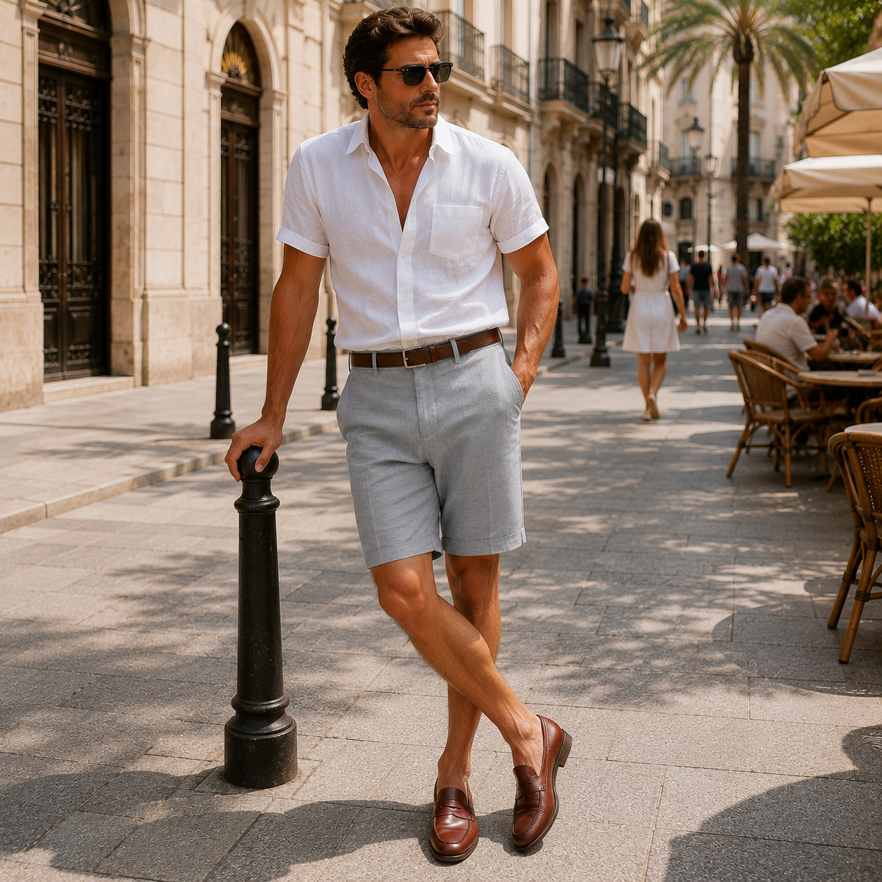 Tuur Pantalones Cortos de Lino para Hombre - Ligeros - Casuales