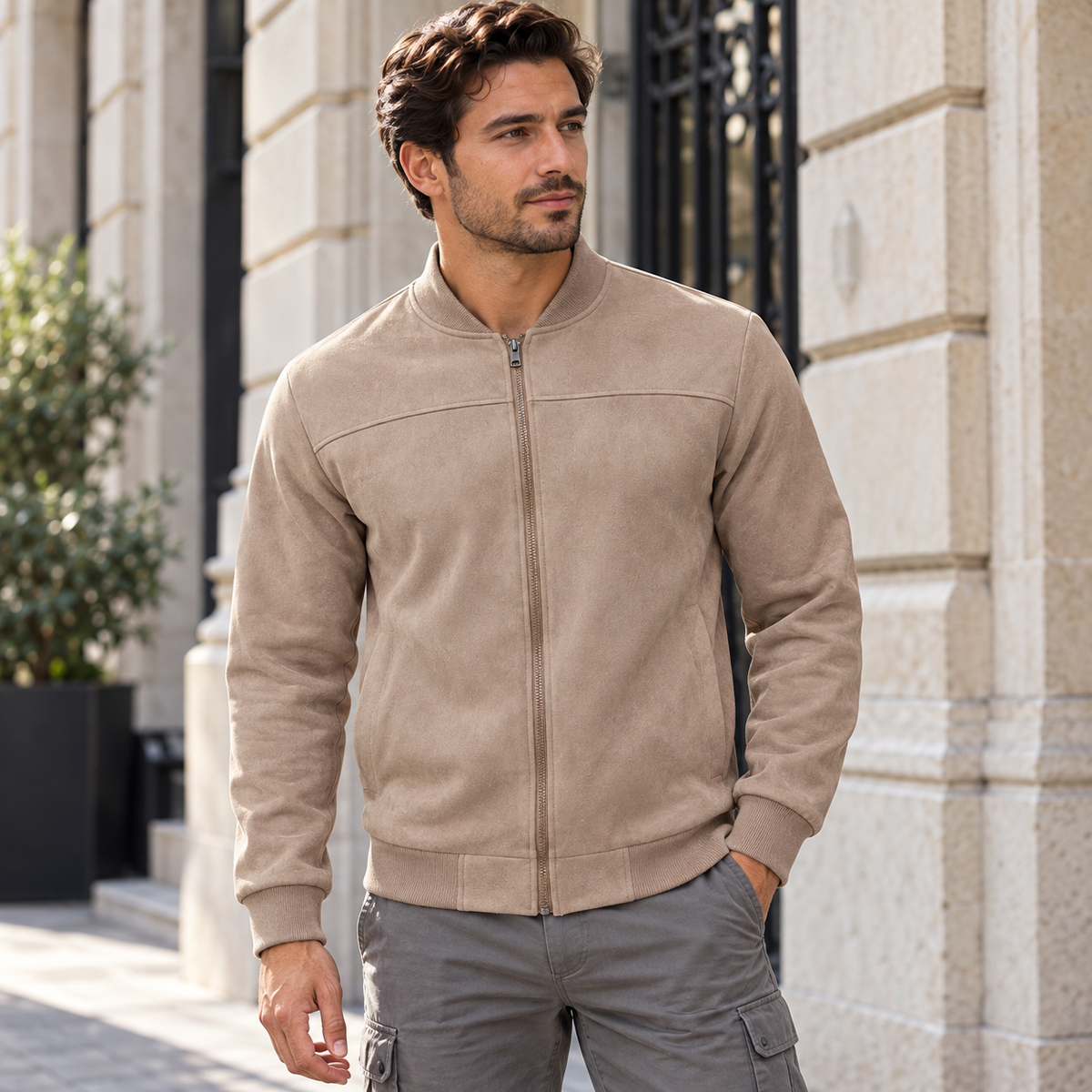 Chaqueta Bomber Hombre Ligera con Cremallera | Casual Inteligente