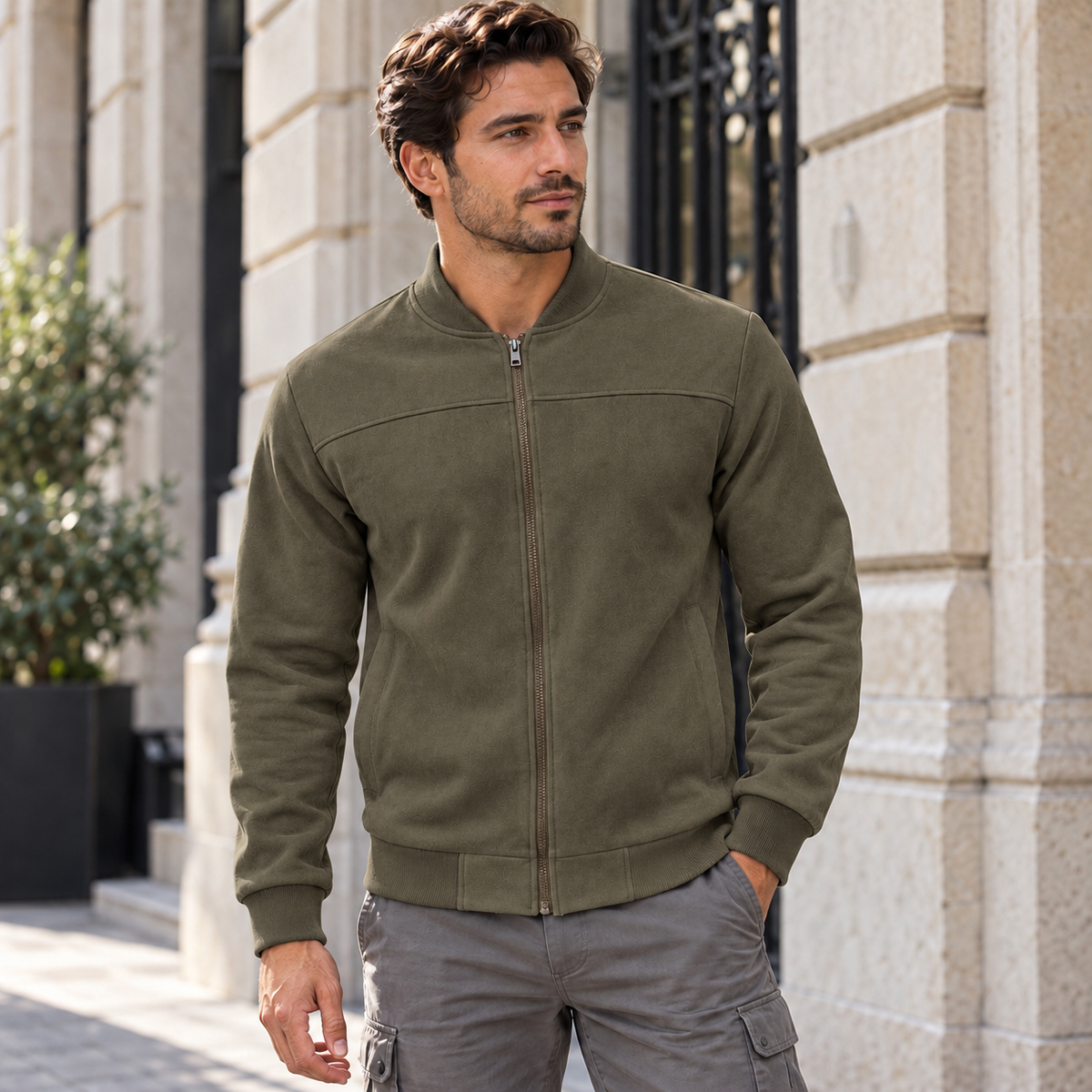 Chaqueta Bomber Hombre Ligera con Cremallera | Casual Inteligente