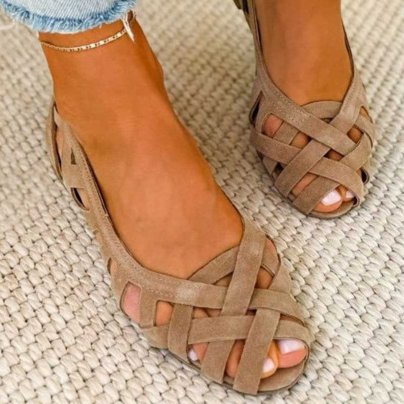 Sandalias Mujer | Ortopédicas Bohemias con Tiras Trenzadas y Suela Plana