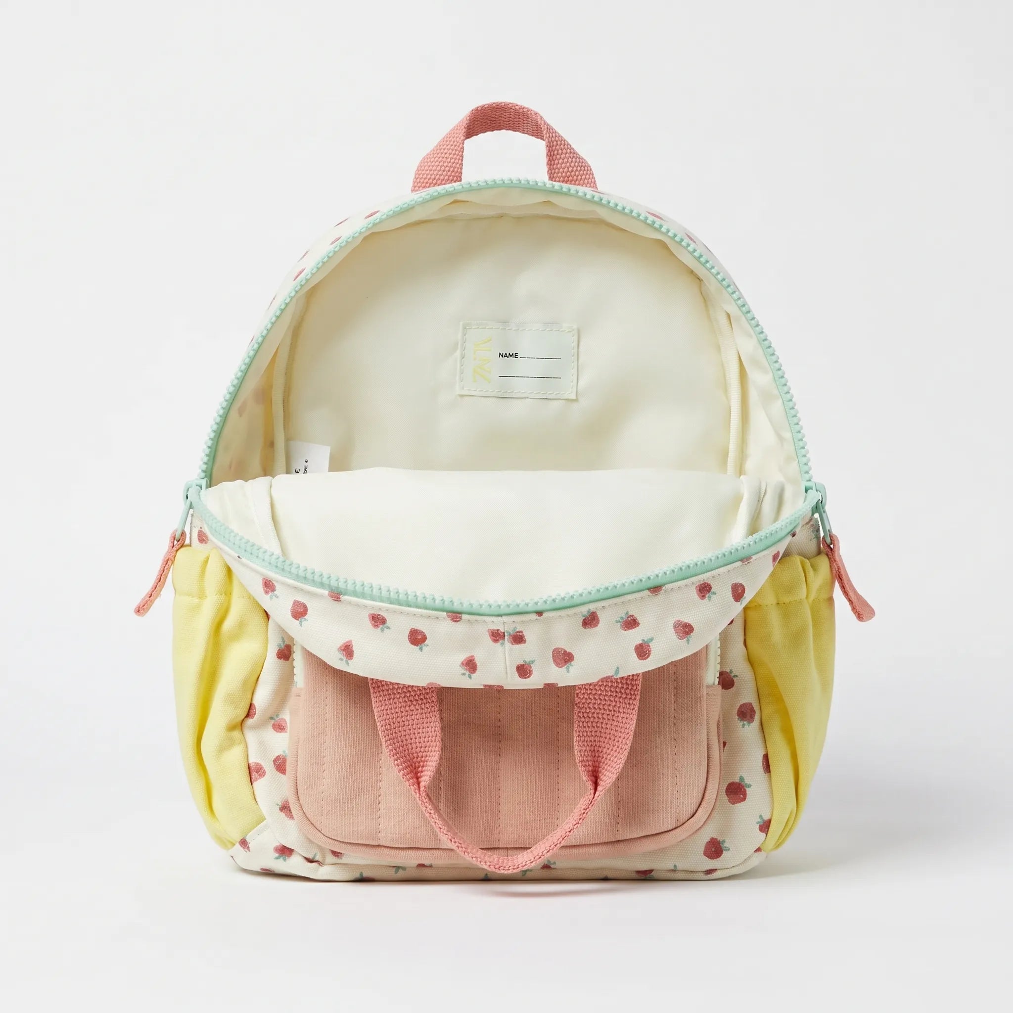 Mochila Escolar Infantil | Patrón Fresas y Colores Brillantes