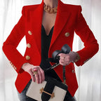 Blazer mujer hombros estructurados botones solapa clásica
