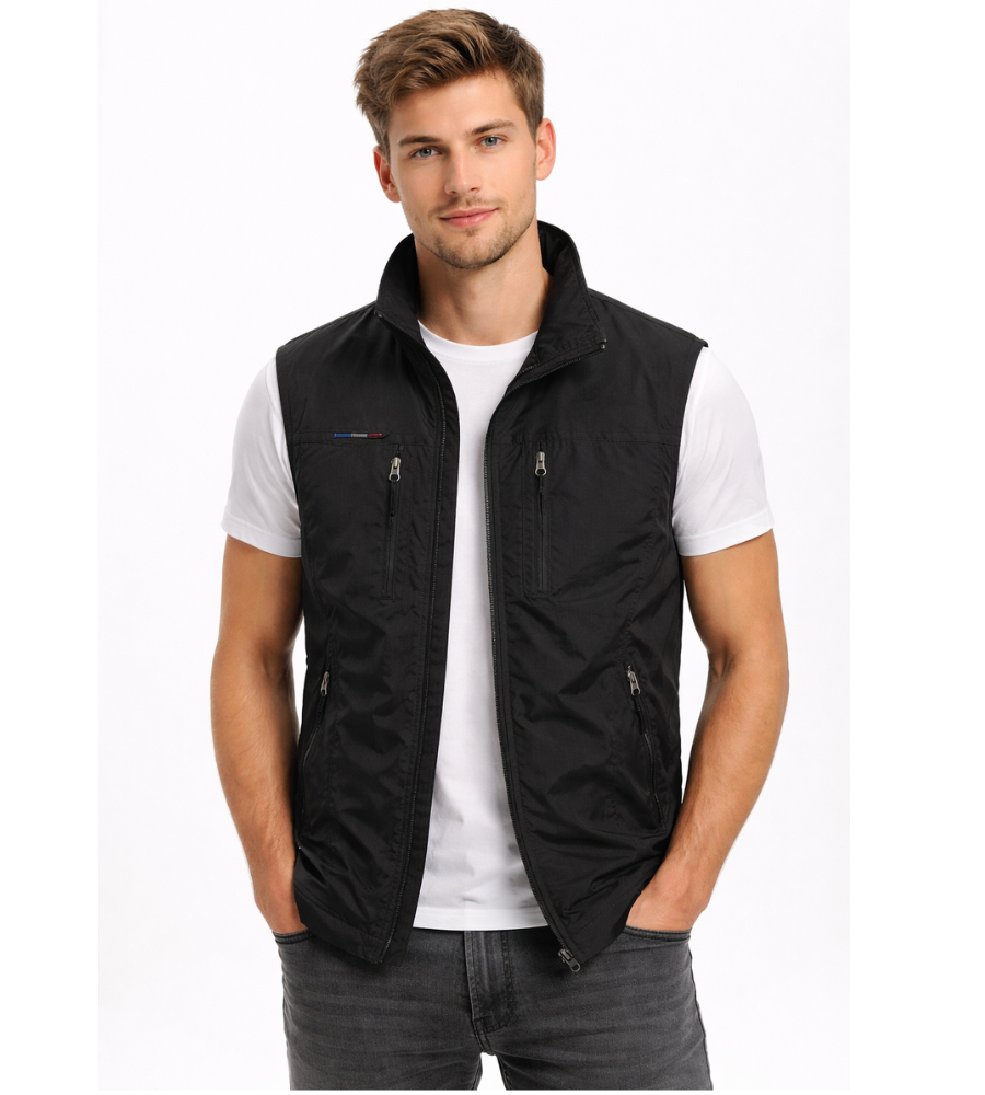 Chaleco para Hombre | Cremallera, Cuello Alto | Exterior