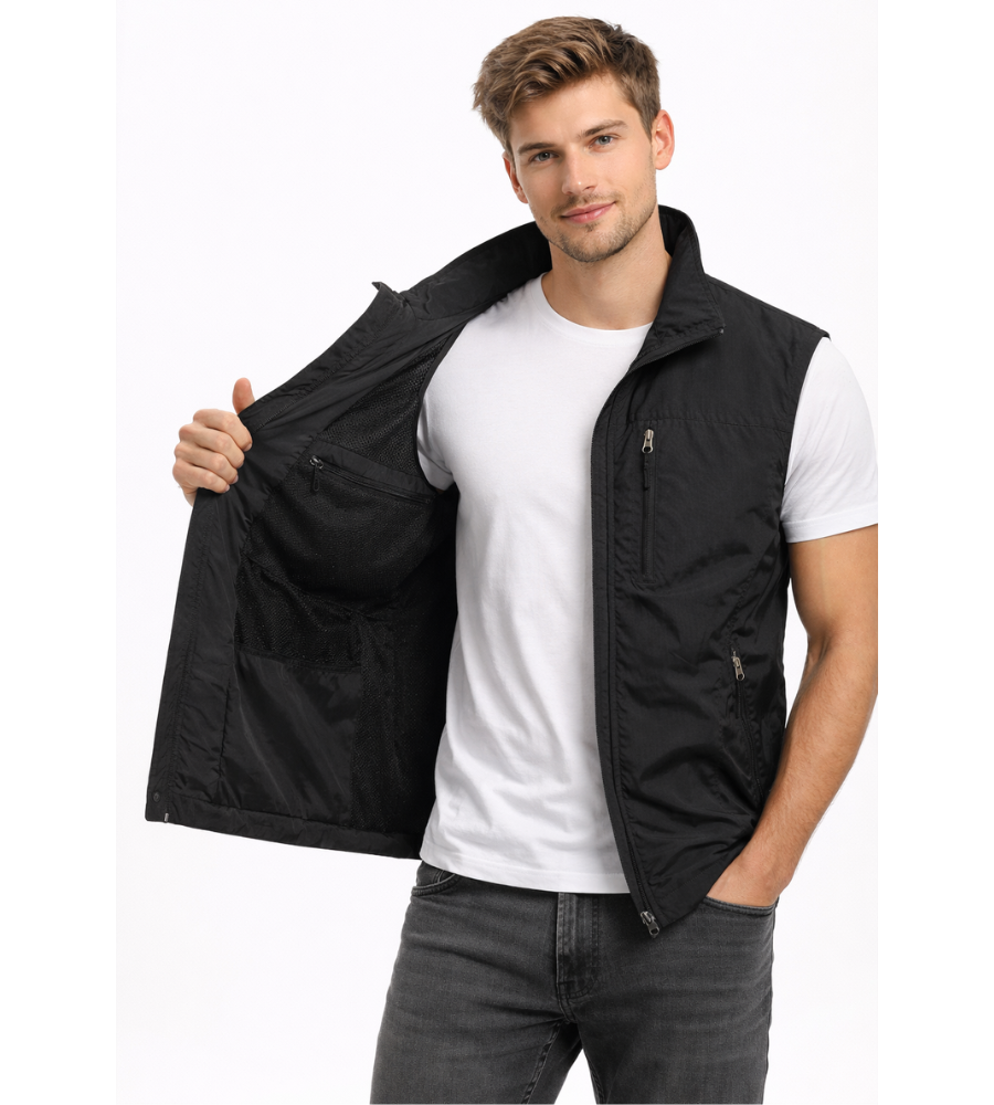 Chaleco para Hombre | Cremallera, Cuello Alto | Exterior