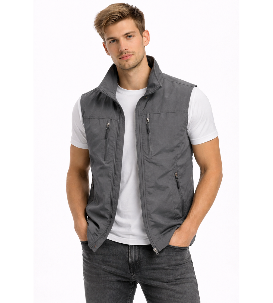 Chaleco para Hombre | Cremallera, Cuello Alto | Exterior
