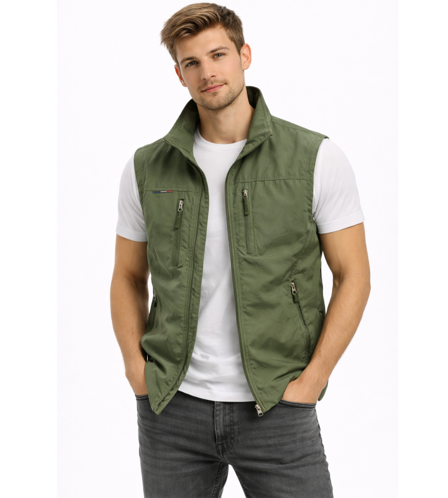 Chaleco para Hombre | Cremallera, Cuello Alto | Exterior