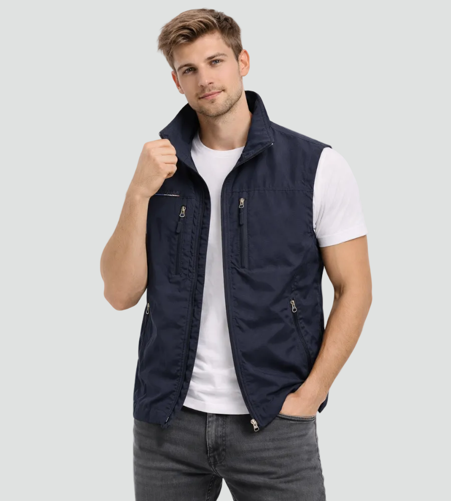 Chaleco para Hombre | Cremallera, Cuello Alto | Exterior