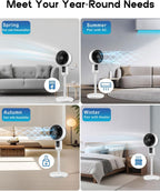 Ventilador de pie y mesa altura regulable con oscilación doble y mando a distancia
