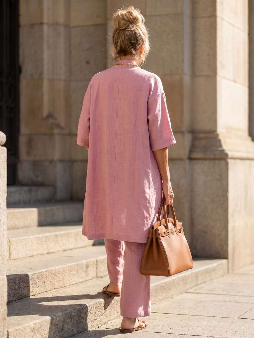 Conjunto de Lino Mujer | Tres Piezas, Amplio y Fluido