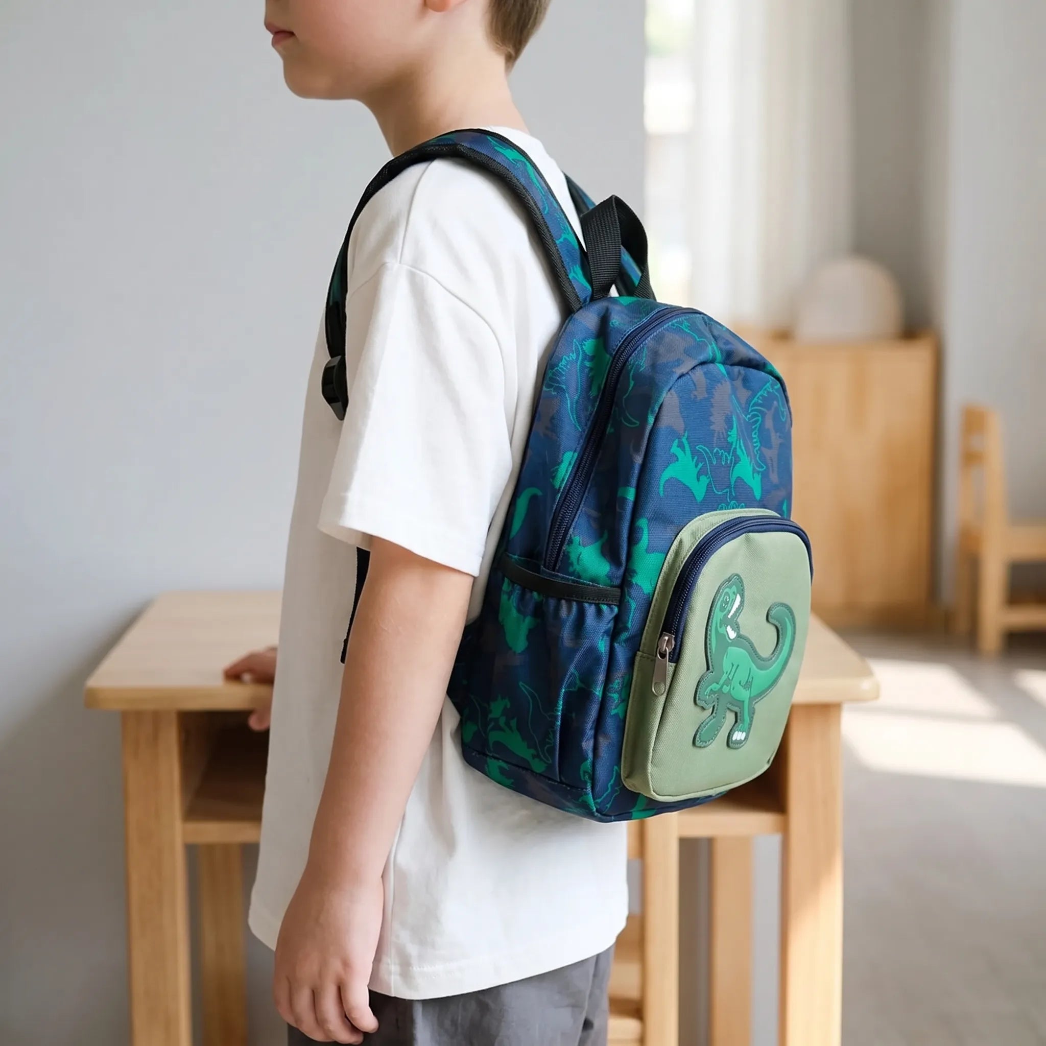 Mochila Escolar Infantil Dinosaurio | Estampado Cartoon | 21x25 cm