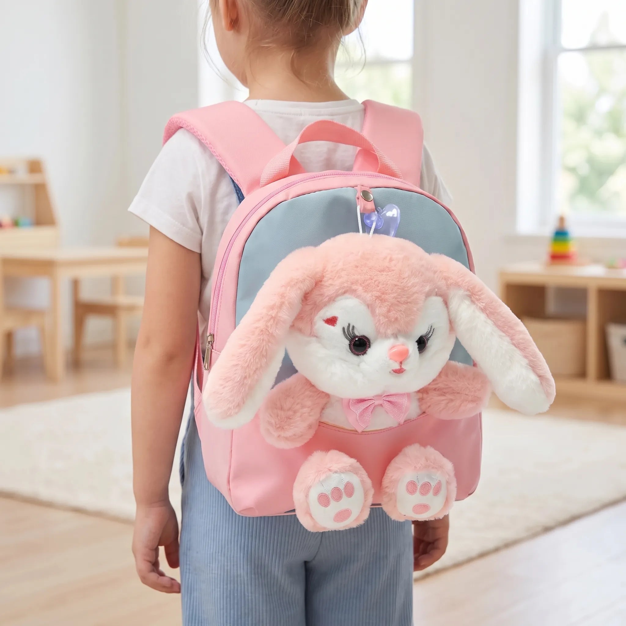 Mochila Escolar Infantil | Con Peluche Removible | Hoplin