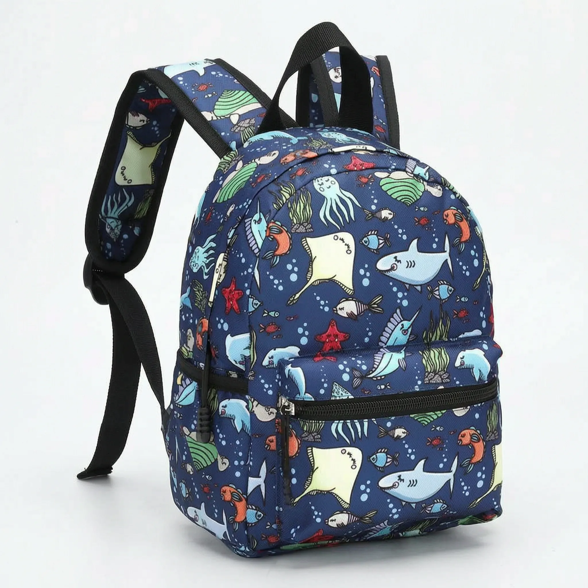 Mochila Escolar Infantil | Azul con Estampado | Compacta