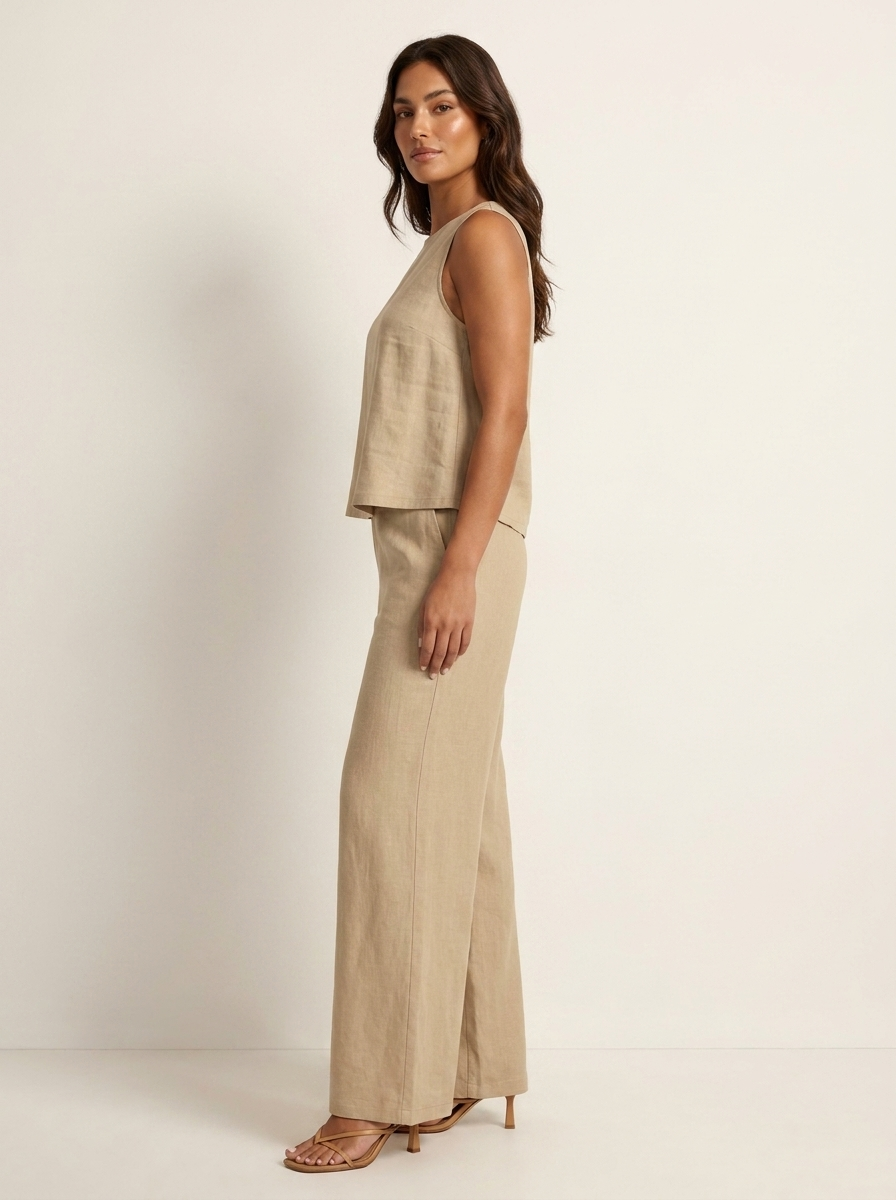 Conjunto de Dos Piezas con Pantalón Ancho | Transpirable, Elegante