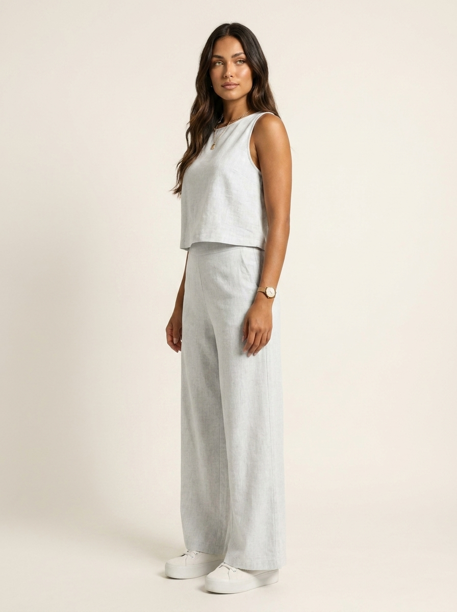 Conjunto de Dos Piezas con Pantalón Ancho | Transpirable, Elegante