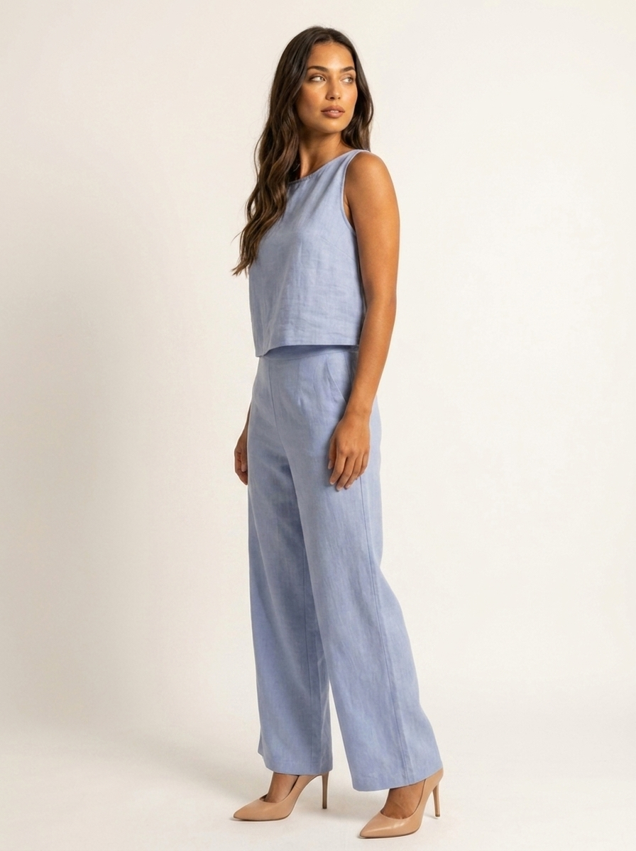 Conjunto de Dos Piezas con Pantalón Ancho | Transpirable, Elegante