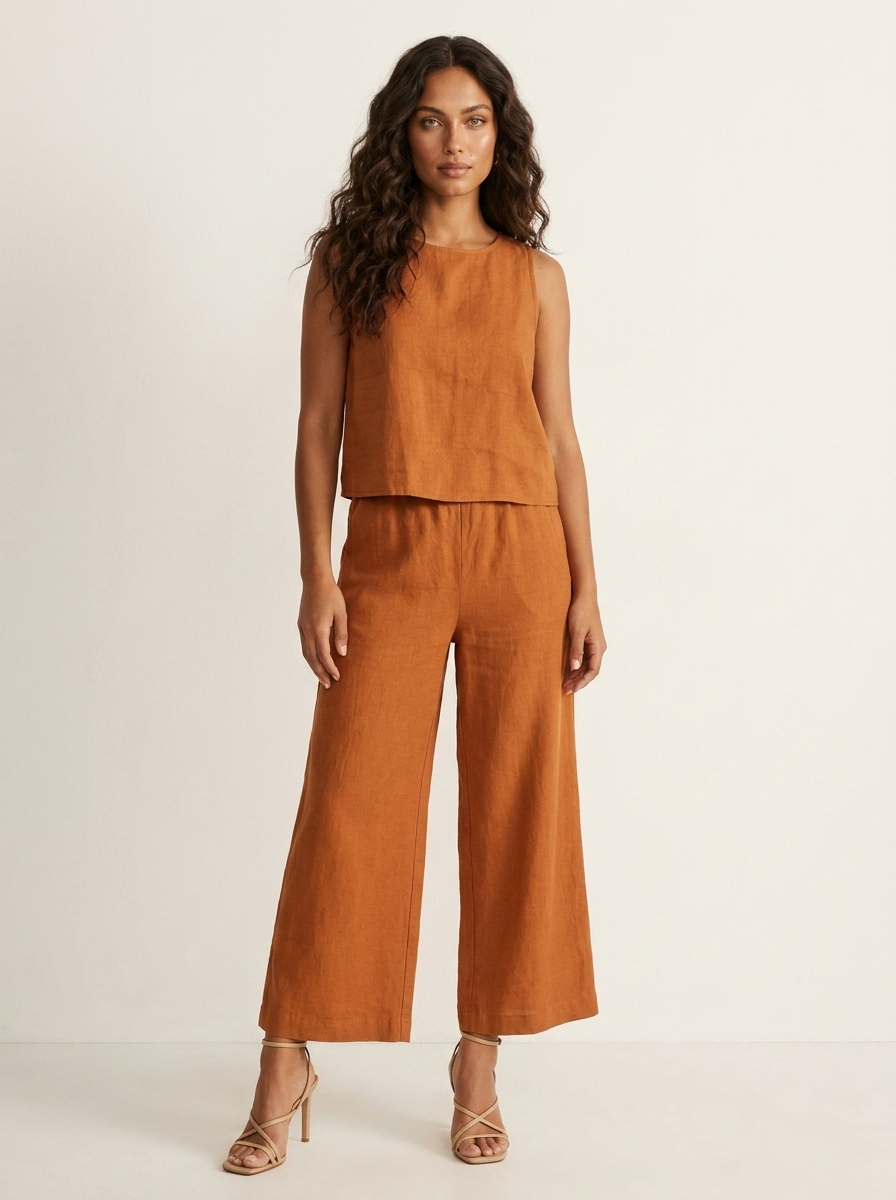 Conjunto de Dos Piezas con Pantalón Ancho | Transpirable, Elegante