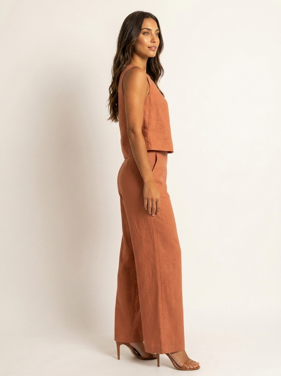 Conjunto de Dos Piezas con Pantalón Ancho | Transpirable, Elegante