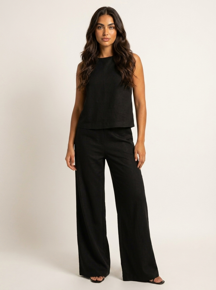 Conjunto de Dos Piezas con Pantalón Ancho | Transpirable, Elegante