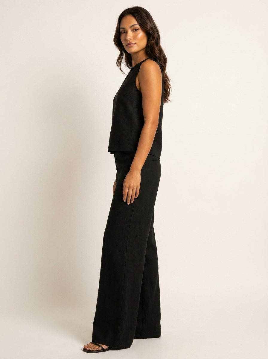 Conjunto de Dos Piezas con Pantalón Ancho | Transpirable, Elegante