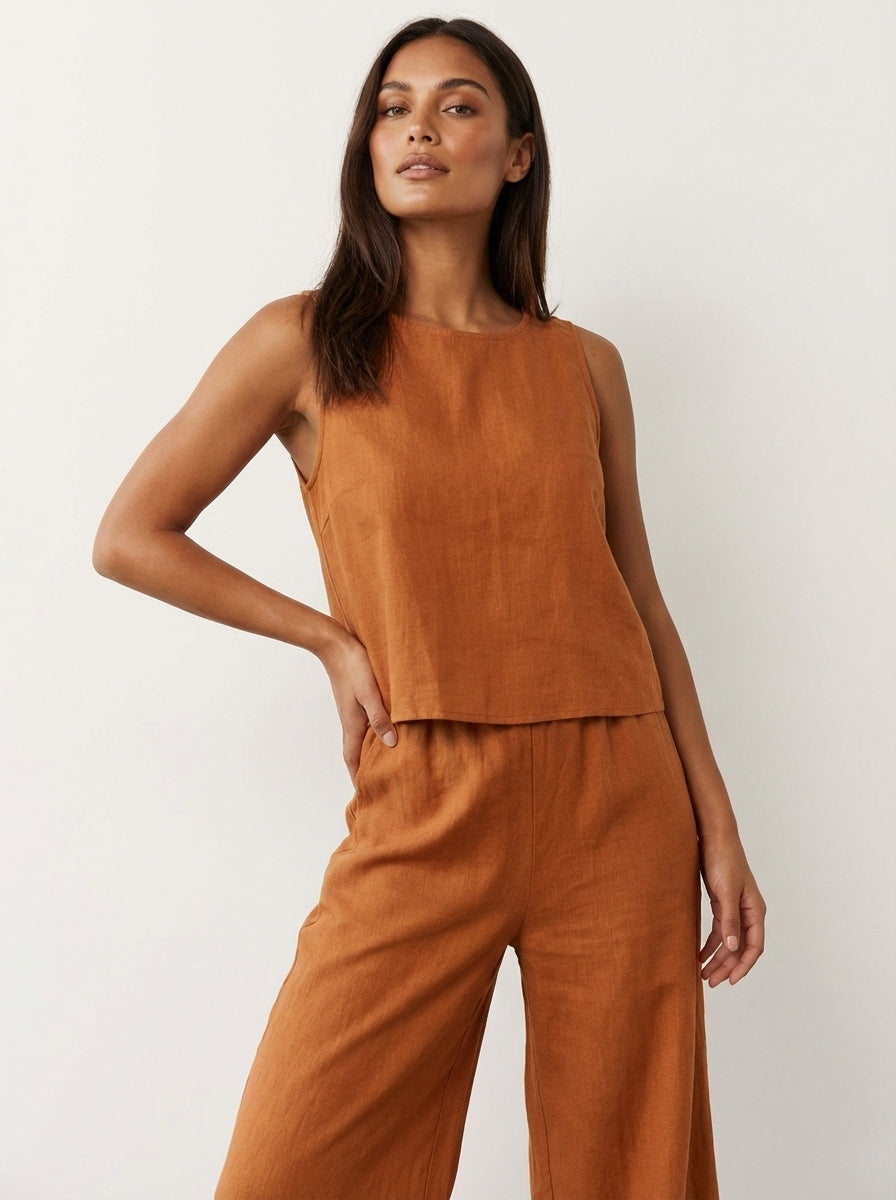 Conjunto de Dos Piezas con Pantalón Ancho | Transpirable, Elegante