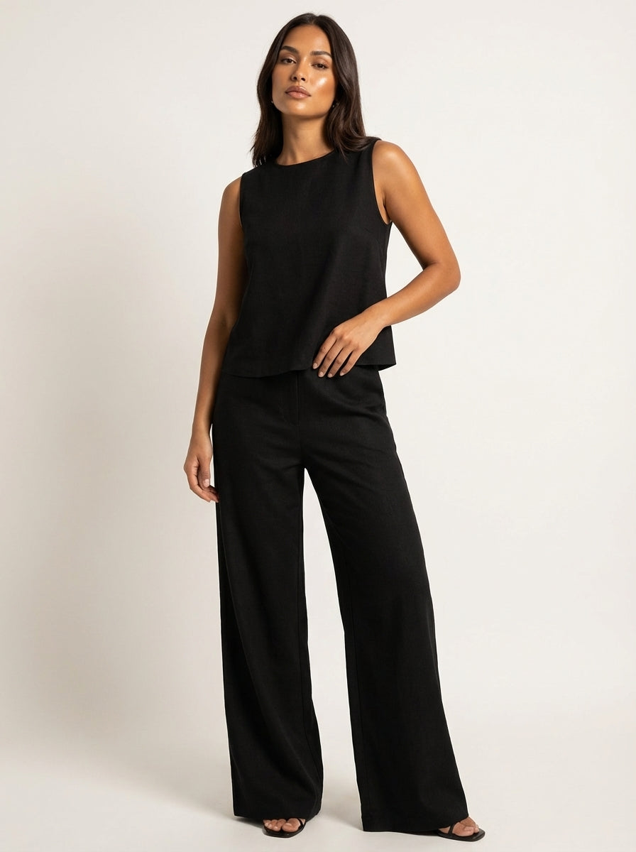 Conjunto de Dos Piezas con Pantalón Ancho | Transpirable, Elegante