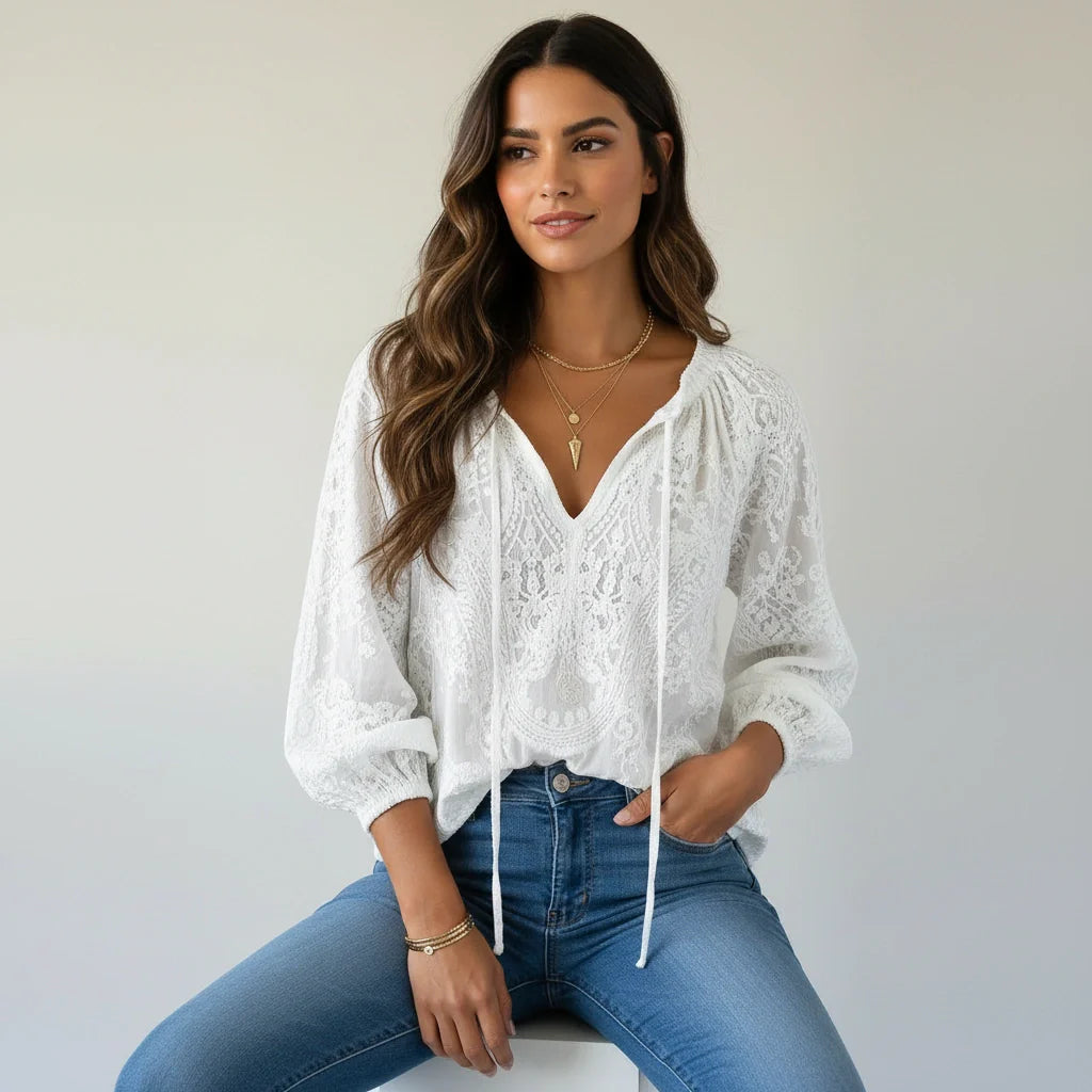 Blusa de Encaje | Bohemian, Romántica, Suelta