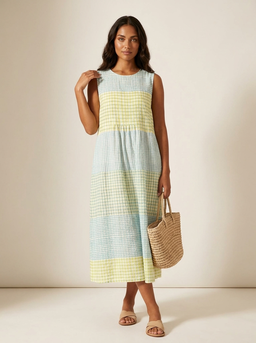 Vestido Midi para Mujer | Sin Tirantes, Estampado Verano