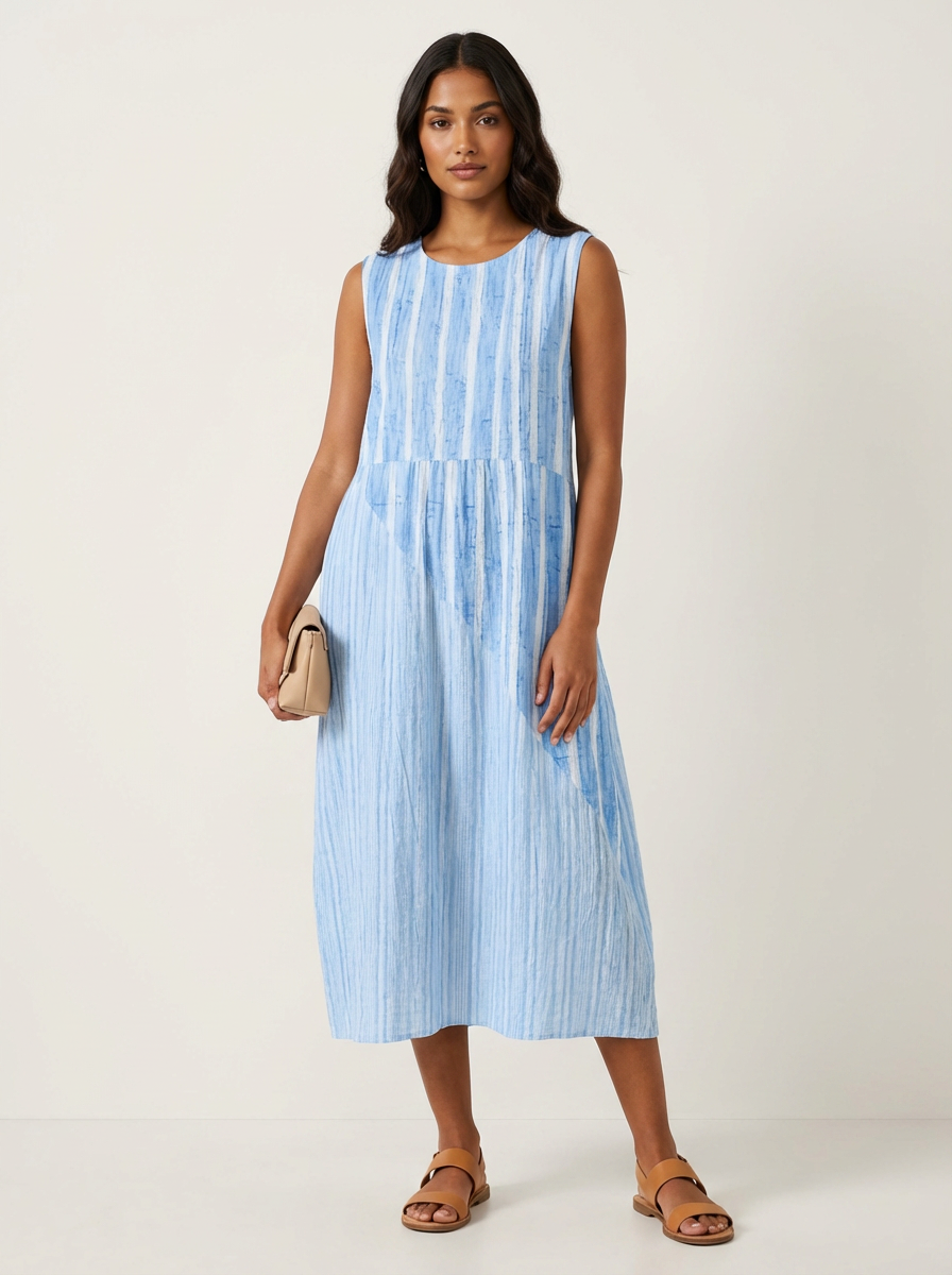 Vestido Midi para Mujer | Sin Tirantes, Estampado Verano