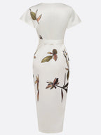 Vestido Envolvente Mujer | Cintura con Lazo, Mangas Volantes, Midi