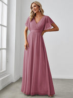 Vestido Maxi | Gasa A-línea Elegante | Fiesta y Bodas