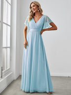 Vestido Maxi | Gasa A-línea Elegante | Fiesta y Bodas