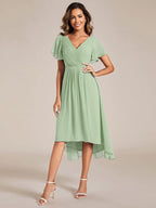 Vestido Mujer High-Low | Chiffon, Talle Imperio | Boda