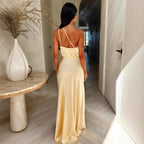 Vestido Satén | Color Liso Elegante | Contemporáneo