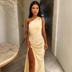 Vestido Satén | Color Liso Elegante | Contemporáneo