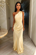 Vestido Satén | Color Liso Elegante | Contemporáneo