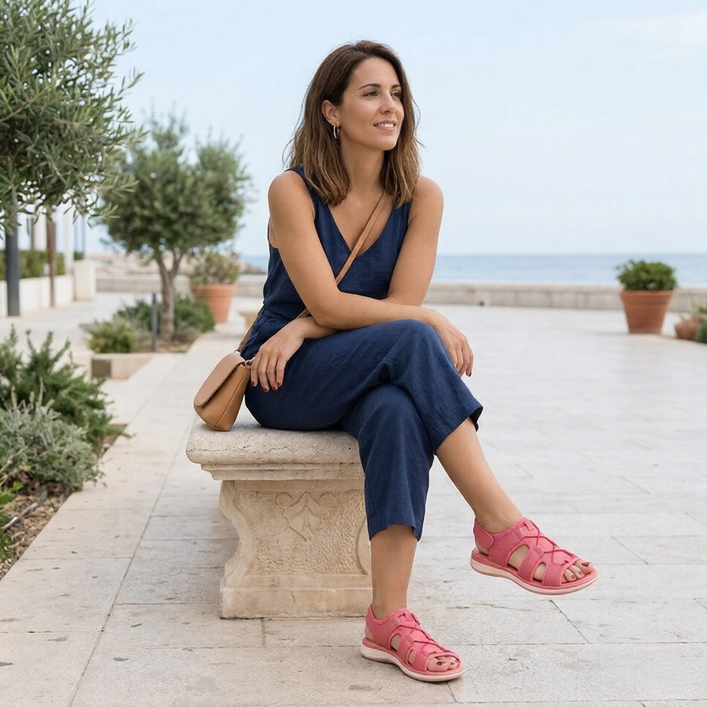 Sandalias Ortopédicas Mujer Velcro Ajustable Verano